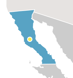 Contorno del estado de Baja California