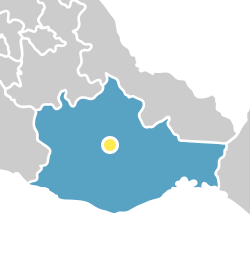 Outline of the state of Oaxaca